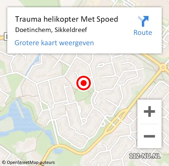 Locatie op kaart van de 112 melding: Trauma helikopter Met Spoed Naar Doetinchem, Sikkeldreef op 17 december 2023 19:22