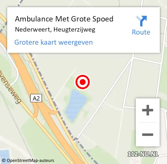 Locatie op kaart van de 112 melding: Ambulance Met Grote Spoed Naar Nederweert, Heugterzijweg op 17 december 2023 19:51