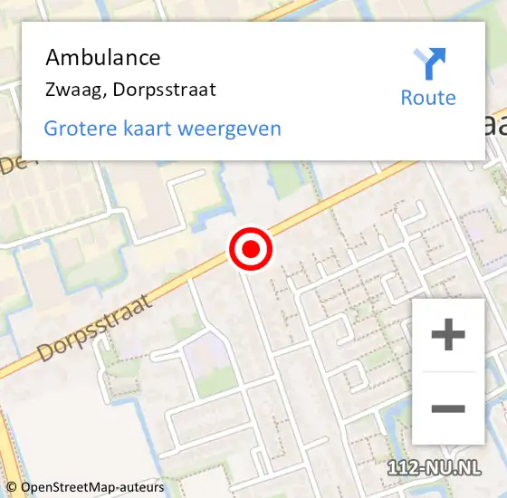Locatie op kaart van de 112 melding: Ambulance Zwaag, Dorpsstraat op 17 december 2023 20:11