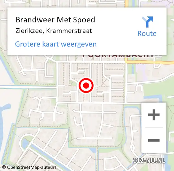 Locatie op kaart van de 112 melding: Brandweer Met Spoed Naar Zierikzee, Krammerstraat op 17 december 2023 21:53