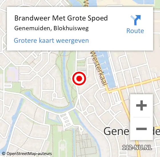 Locatie op kaart van de 112 melding: Brandweer Met Grote Spoed Naar Genemuiden, Blokhuisweg op 17 december 2023 22:01