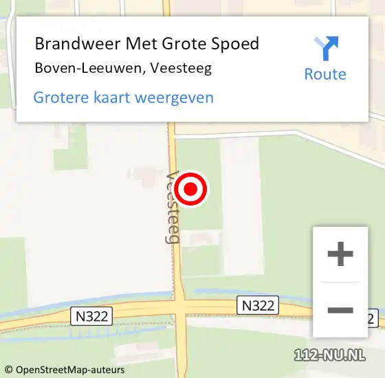 Locatie op kaart van de 112 melding: Brandweer Met Grote Spoed Naar Boven-Leeuwen, Veesteeg op 17 december 2023 22:17