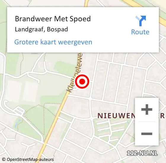 Locatie op kaart van de 112 melding: Brandweer Met Spoed Naar Landgraaf, Bospad op 17 december 2023 22:17