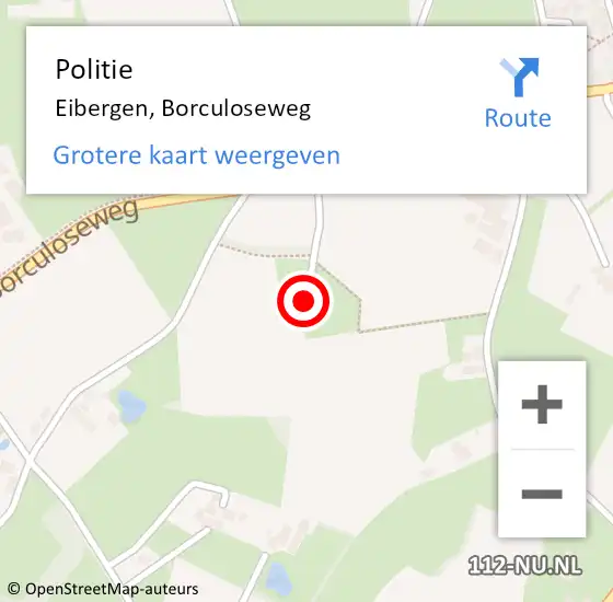 Locatie op kaart van de 112 melding: Politie Eibergen, Borculoseweg op 17 december 2023 23:06