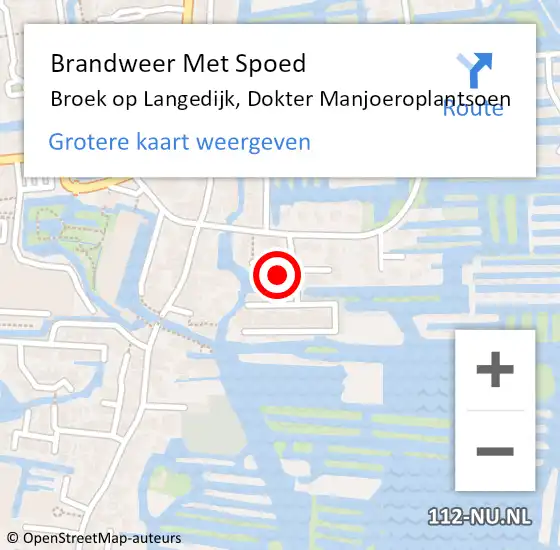 Locatie op kaart van de 112 melding: Brandweer Met Spoed Naar Broek op Langedijk, Dokter Manjoeroplantsoen op 18 december 2023 00:08