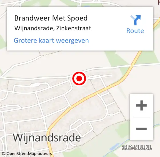 Locatie op kaart van de 112 melding: Brandweer Met Spoed Naar Wijnandsrade, Zinkenstraat op 18 december 2023 01:24