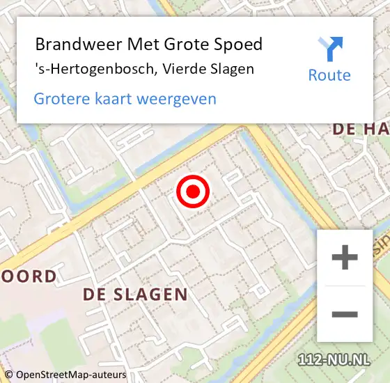 Locatie op kaart van de 112 melding: Brandweer Met Grote Spoed Naar 's-Hertogenbosch, Vierde Slagen op 18 december 2023 04:05