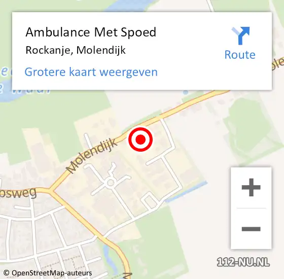 Locatie op kaart van de 112 melding: Ambulance Met Spoed Naar Rockanje, Molendijk op 18 december 2023 04:19