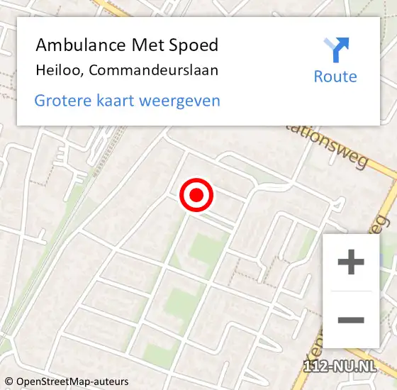 Locatie op kaart van de 112 melding: Ambulance Met Spoed Naar Heiloo, Commandeurslaan op 18 december 2023 06:32