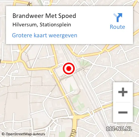 Locatie op kaart van de 112 melding: Brandweer Met Spoed Naar Hilversum, Stationsplein op 18 december 2023 07:28