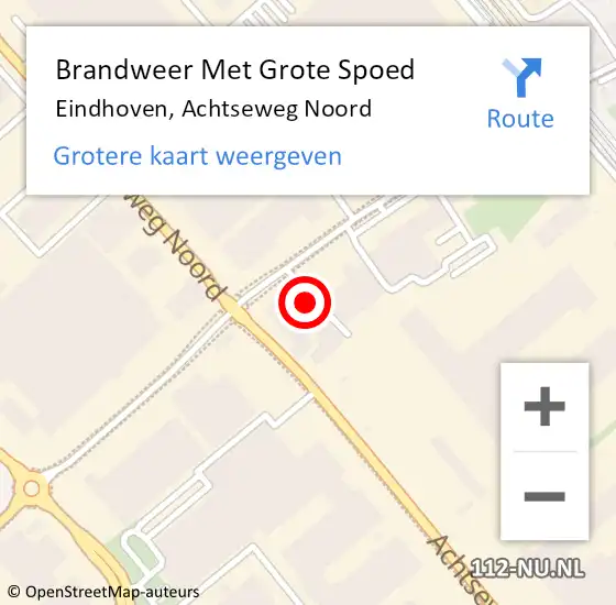 Locatie op kaart van de 112 melding: Brandweer Met Grote Spoed Naar Eindhoven, Achtseweg Noord op 18 december 2023 09:09