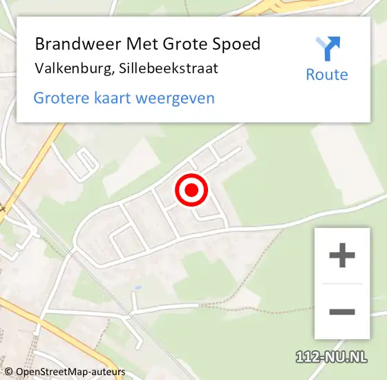 Locatie op kaart van de 112 melding: Brandweer Met Grote Spoed Naar Valkenburg, Sillebeekstraat op 18 december 2023 09:28