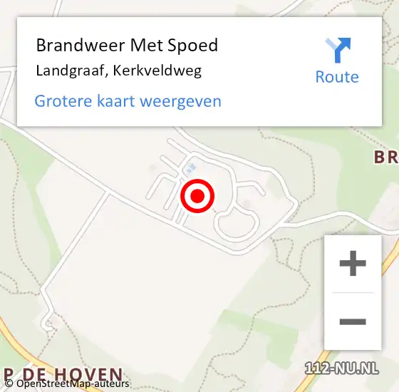 Locatie op kaart van de 112 melding: Brandweer Met Spoed Naar Landgraaf, Kerkveldweg op 18 december 2023 10:09