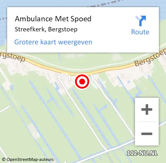 Locatie op kaart van de 112 melding: Ambulance Met Spoed Naar Streefkerk, Bergstoep op 18 december 2023 10:39