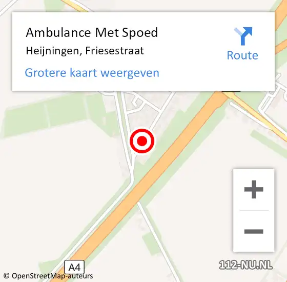 Locatie op kaart van de 112 melding: Ambulance Met Spoed Naar Heijningen, Friesestraat op 14 oktober 2013 23:35