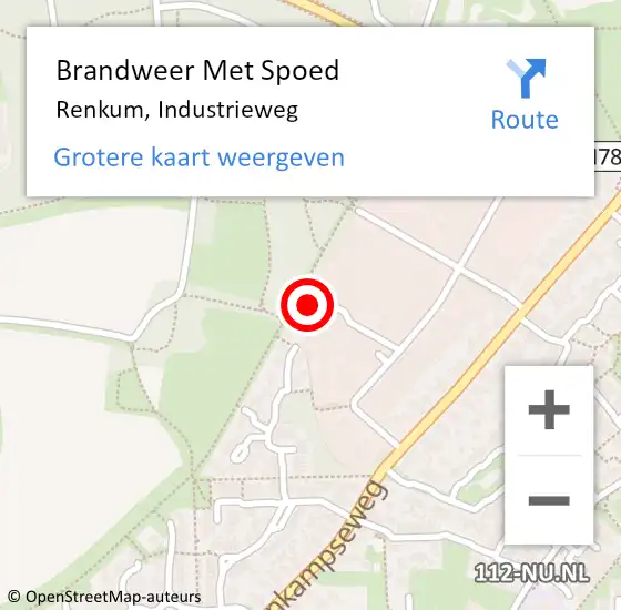 Locatie op kaart van de 112 melding: Brandweer Met Spoed Naar Renkum, Industrieweg op 18 december 2023 11:50