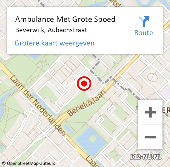 Locatie op kaart van de 112 melding: Ambulance Met Grote Spoed Naar Beverwijk, Aubachstraat op 18 december 2023 12:35