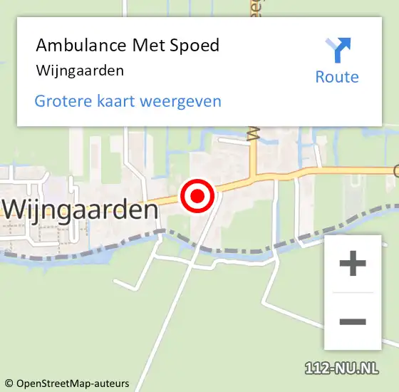 Locatie op kaart van de 112 melding: Ambulance Met Spoed Naar Wijngaarden op 18 december 2023 12:46