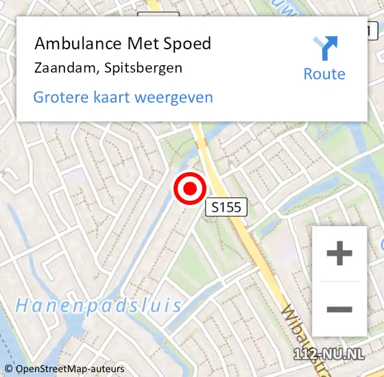 Locatie op kaart van de 112 melding: Ambulance Met Spoed Naar Zaandam, Spitsbergen op 18 december 2023 13:02