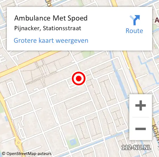 Locatie op kaart van de 112 melding: Ambulance Met Spoed Naar Pijnacker, Stationsstraat op 18 december 2023 13:25