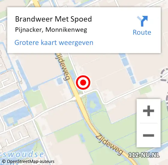 Locatie op kaart van de 112 melding: Brandweer Met Spoed Naar Pijnacker, Monnikenweg op 18 december 2023 13:38