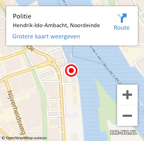 Locatie op kaart van de 112 melding: Politie Hendrik-Ido-Ambacht, Noordeinde op 18 december 2023 13:44