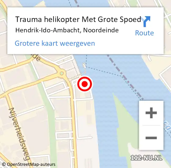 Locatie op kaart van de 112 melding: Trauma helikopter Met Grote Spoed Naar Hendrik-Ido-Ambacht, Noordeinde op 18 december 2023 13:47