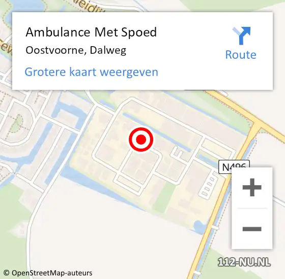 Locatie op kaart van de 112 melding: Ambulance Met Spoed Naar Oostvoorne, Dalweg op 18 december 2023 14:10