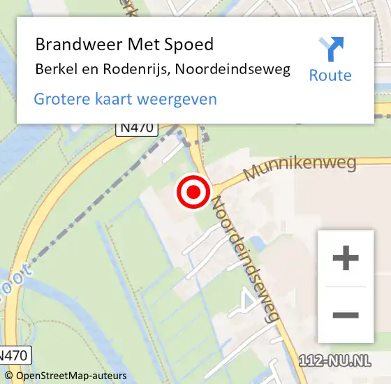 Locatie op kaart van de 112 melding: Brandweer Met Spoed Naar Berkel en Rodenrijs, Noordeindseweg op 18 december 2023 14:10