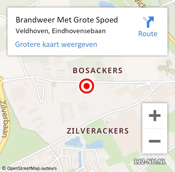 Locatie op kaart van de 112 melding: Brandweer Met Grote Spoed Naar Veldhoven, Eindhovensebaan op 18 december 2023 14:31