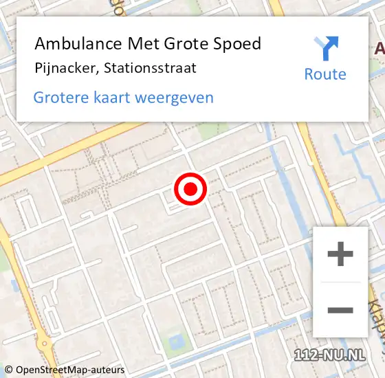 Locatie op kaart van de 112 melding: Ambulance Met Grote Spoed Naar Pijnacker, Stationsstraat op 18 december 2023 14:42