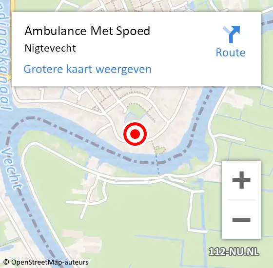 Locatie op kaart van de 112 melding: Ambulance Met Spoed Naar Nigtevecht op 18 december 2023 15:05