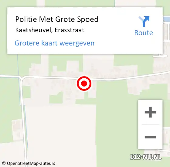 Locatie op kaart van de 112 melding: Politie Met Grote Spoed Naar Kaatsheuvel, Erasstraat op 18 december 2023 18:13