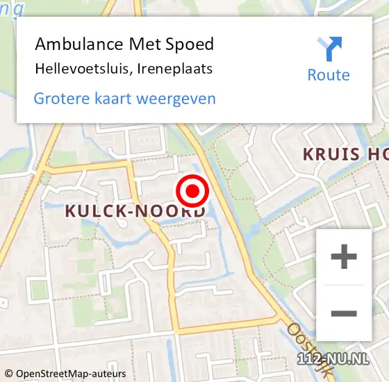 Locatie op kaart van de 112 melding: Ambulance Met Spoed Naar Hellevoetsluis, Ireneplaats op 18 december 2023 18:49