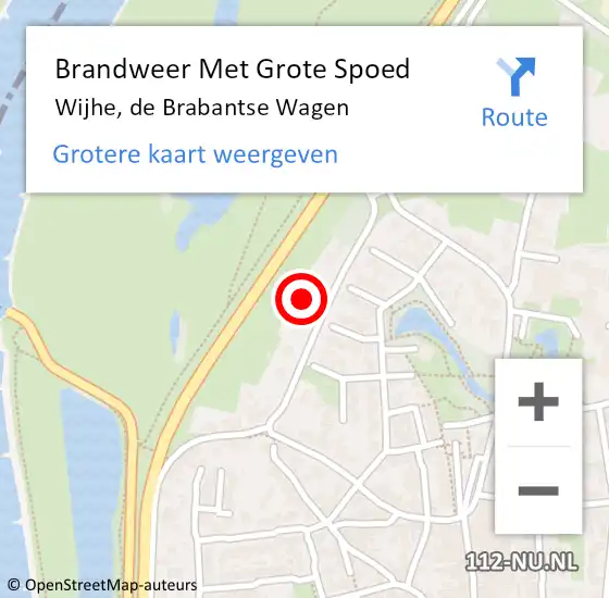 Locatie op kaart van de 112 melding: Brandweer Met Grote Spoed Naar Wijhe, de Brabantse Wagen op 18 december 2023 19:57