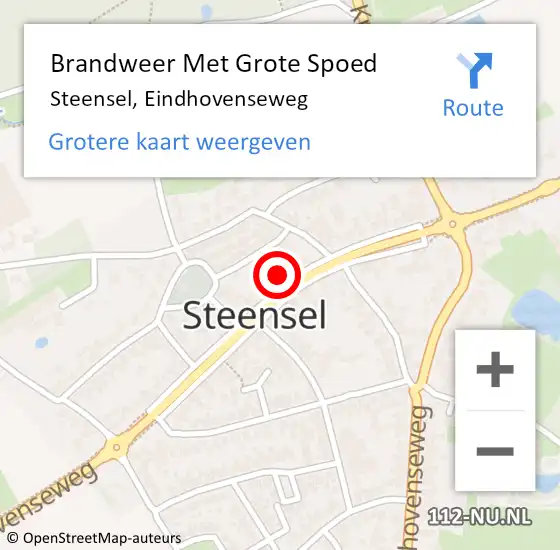 Locatie op kaart van de 112 melding: Brandweer Met Grote Spoed Naar Steensel, Eindhovenseweg op 18 december 2023 20:02