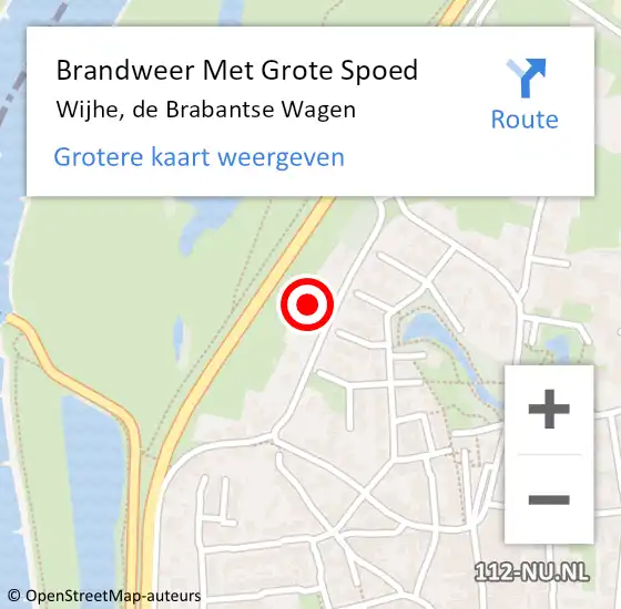 Locatie op kaart van de 112 melding: Brandweer Met Grote Spoed Naar Wijhe, de Brabantse Wagen op 18 december 2023 20:06