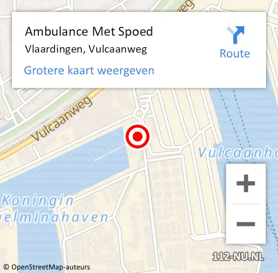 Locatie op kaart van de 112 melding: Ambulance Met Spoed Naar Vlaardingen, Vulcaanweg op 18 december 2023 20:10