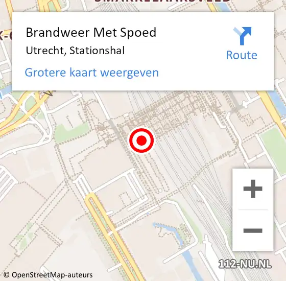 Locatie op kaart van de 112 melding: Brandweer Met Spoed Naar Utrecht, Stationshal op 18 december 2023 21:06