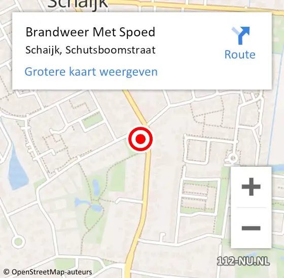 Locatie op kaart van de 112 melding: Brandweer Met Spoed Naar Schaijk, Schutsboomstraat op 18 december 2023 21:14