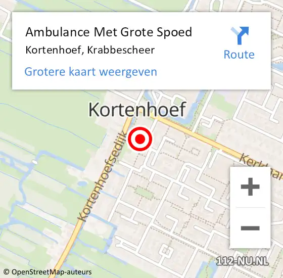 Locatie op kaart van de 112 melding: Ambulance Met Grote Spoed Naar Kortenhoef, Krabbescheer op 18 september 2014 23:04