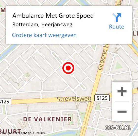 Locatie op kaart van de 112 melding: Ambulance Met Grote Spoed Naar Rotterdam, Heerjansweg op 18 december 2023 22:32