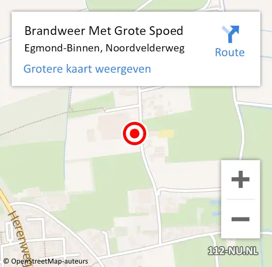 Locatie op kaart van de 112 melding: Brandweer Met Grote Spoed Naar Egmond-Binnen, Noordvelderweg op 18 december 2023 22:49