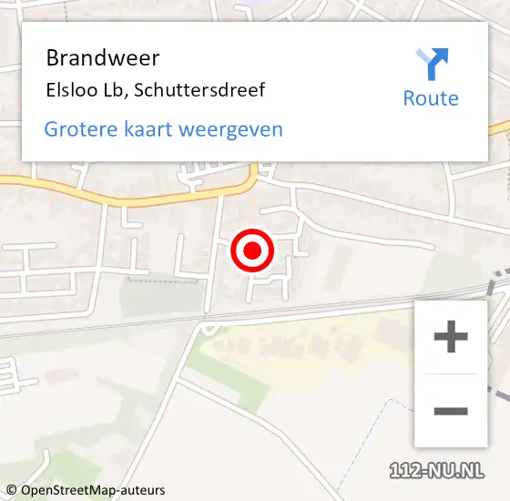 Locatie op kaart van de 112 melding: Brandweer Elsloo Lb, Schuttersdreef op 18 september 2014 23:22