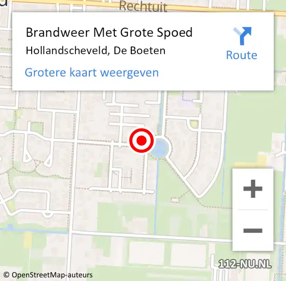 Locatie op kaart van de 112 melding: Brandweer Met Grote Spoed Naar Hollandscheveld, De Boeten op 18 december 2023 23:27