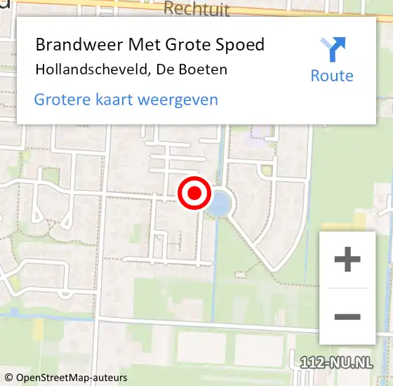 Locatie op kaart van de 112 melding: Brandweer Met Grote Spoed Naar Hollandscheveld, De Boeten op 19 december 2023 00:02