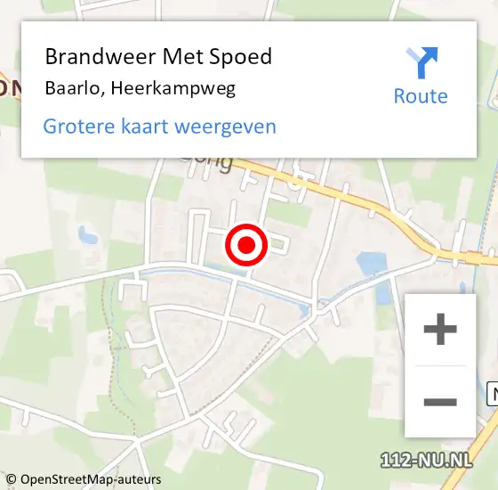 Locatie op kaart van de 112 melding: Brandweer Met Spoed Naar Baarlo, Heerkampweg op 19 december 2023 00:56