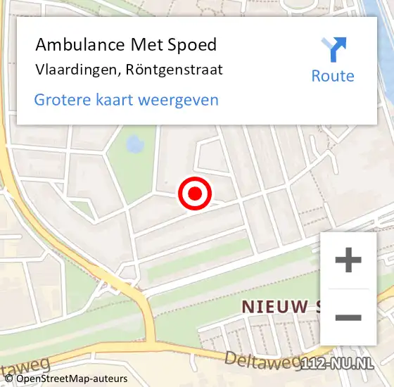 Locatie op kaart van de 112 melding: Ambulance Met Spoed Naar Vlaardingen, Röntgenstraat op 19 december 2023 01:11