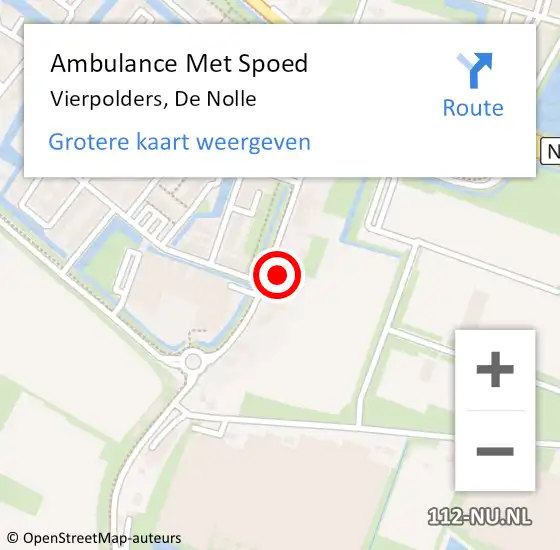 Locatie op kaart van de 112 melding: Ambulance Met Spoed Naar Vierpolders, De Nolle op 19 december 2023 02:42