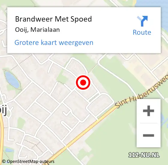 Locatie op kaart van de 112 melding: Brandweer Met Spoed Naar Ooij, Marialaan op 19 december 2023 02:45